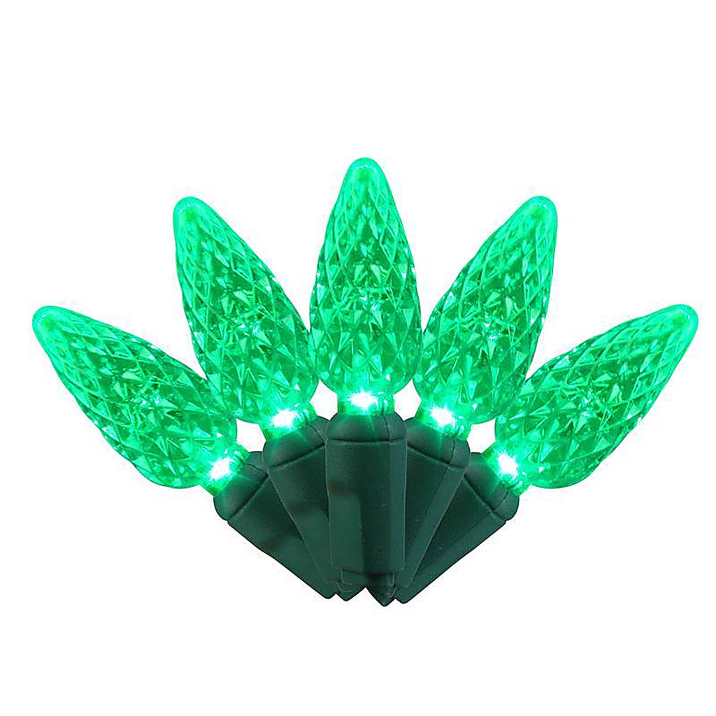 Celebrations - 04-07004A - LED C6 Green String Christmas Light Bulbs