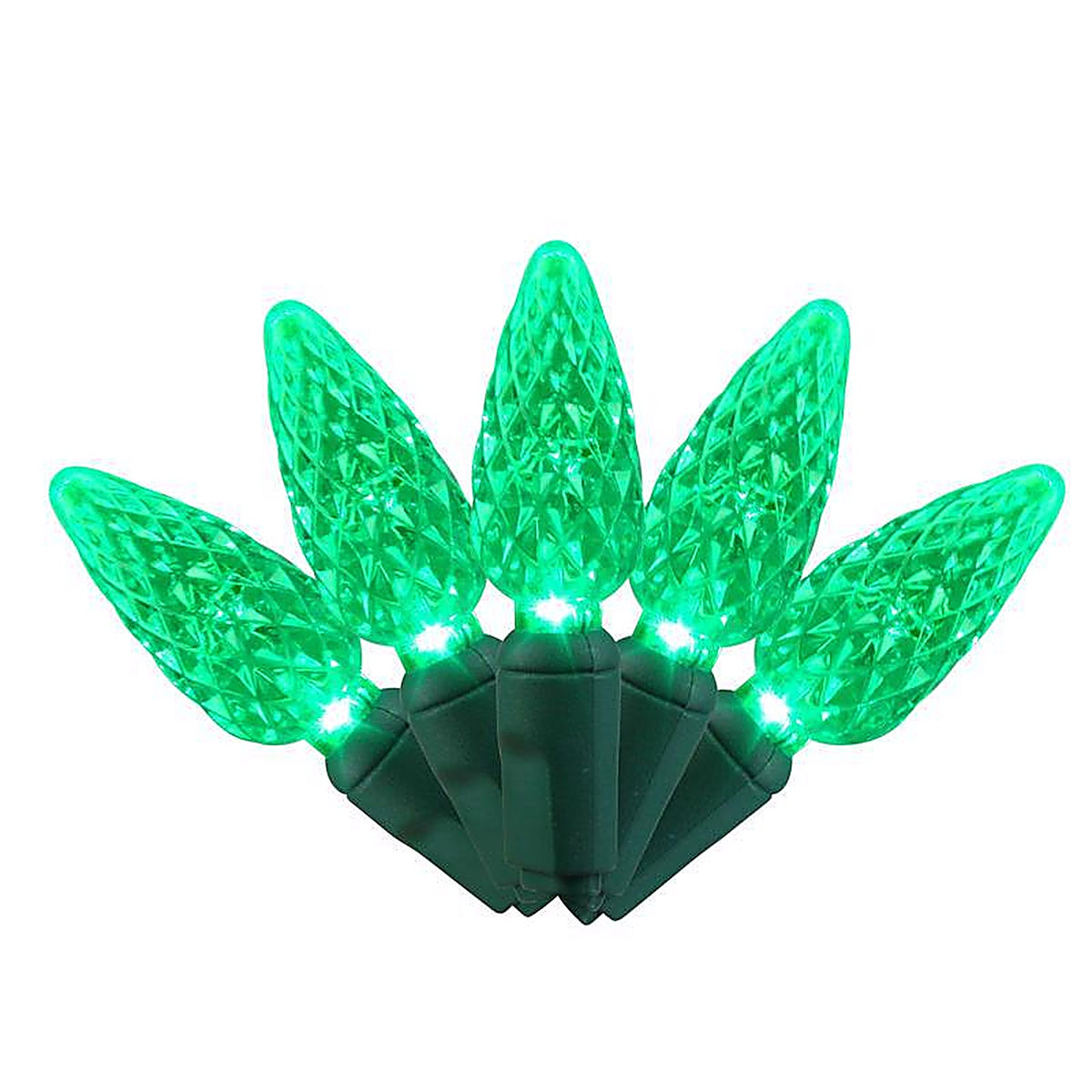 Celebrations - 04-07004A - LED C6 Green String Christmas Light Bulbs