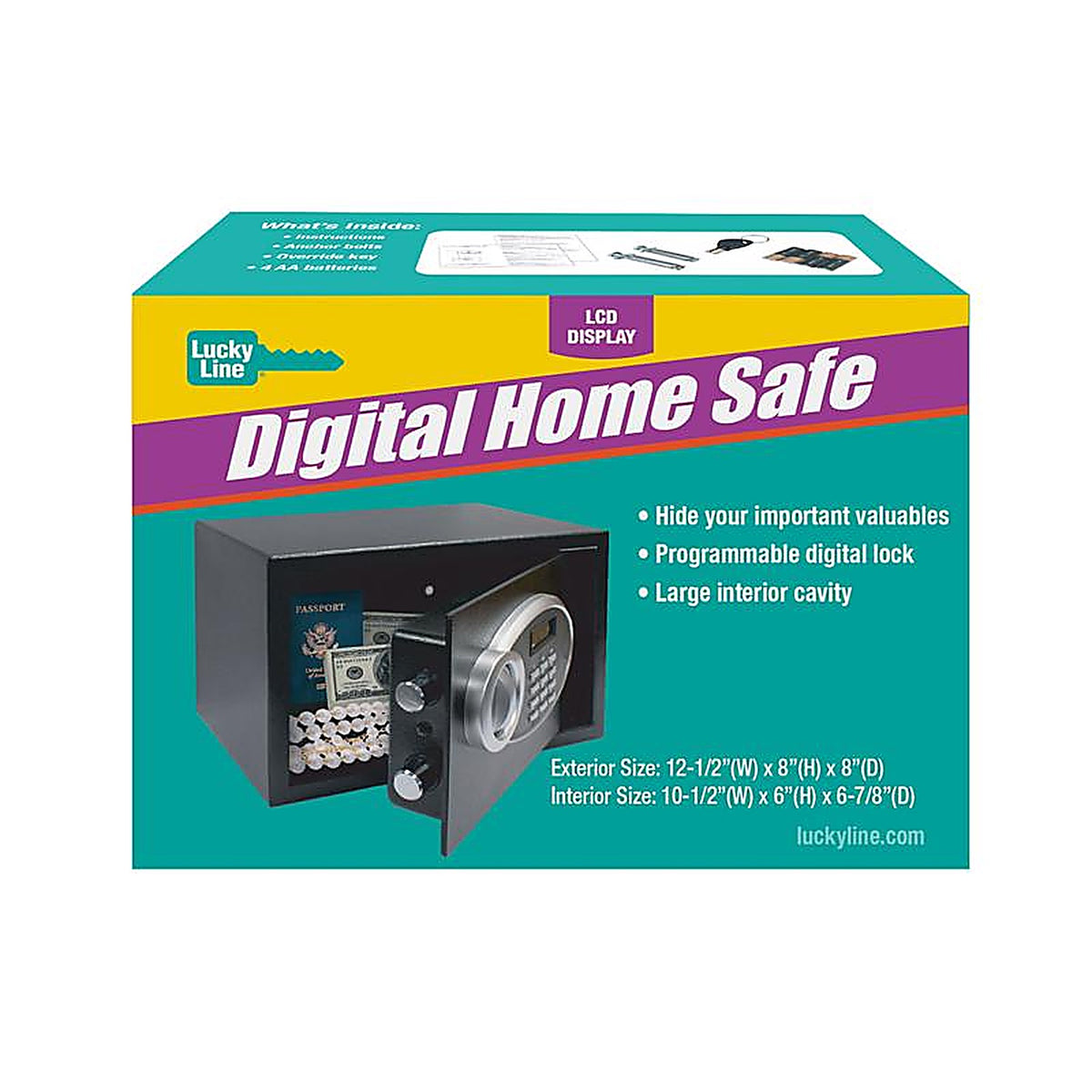 Lucky Line - 65401 - Digital Lock Black Electronic Safe