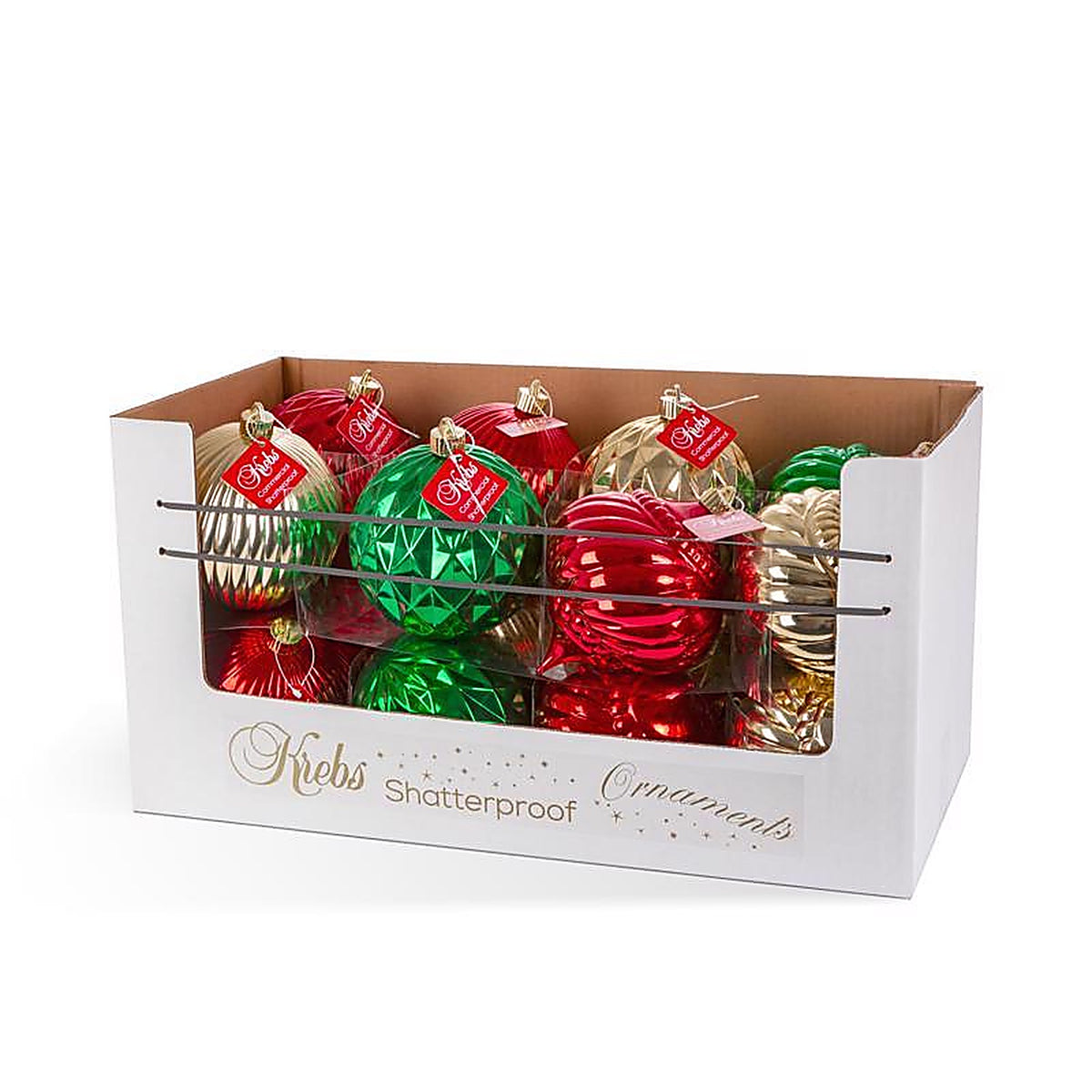 Christmas By Krebs - CBK011000A - Krebs Gold/Green/Red Shatterproof Ornaments