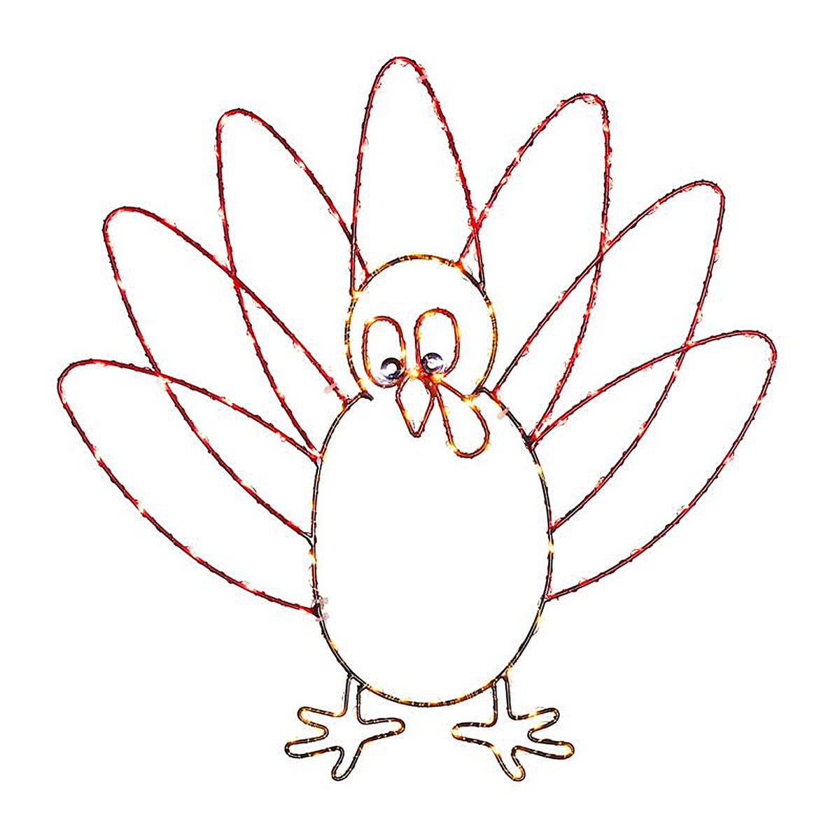 Celebrations - 14-03021A - Multicolored LED Prelit Turkey Silhouette Window Decor