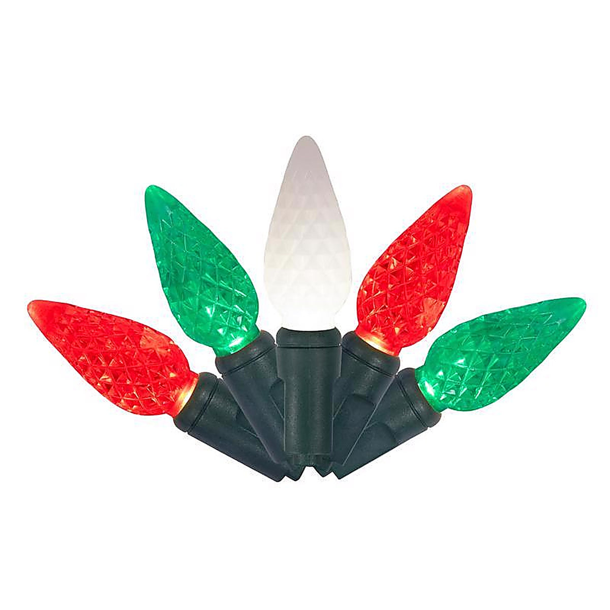 Celebrations - 11-04027A - Platinum LED C6 Red/Green/Pure White 50 CT String Christmas Lights
