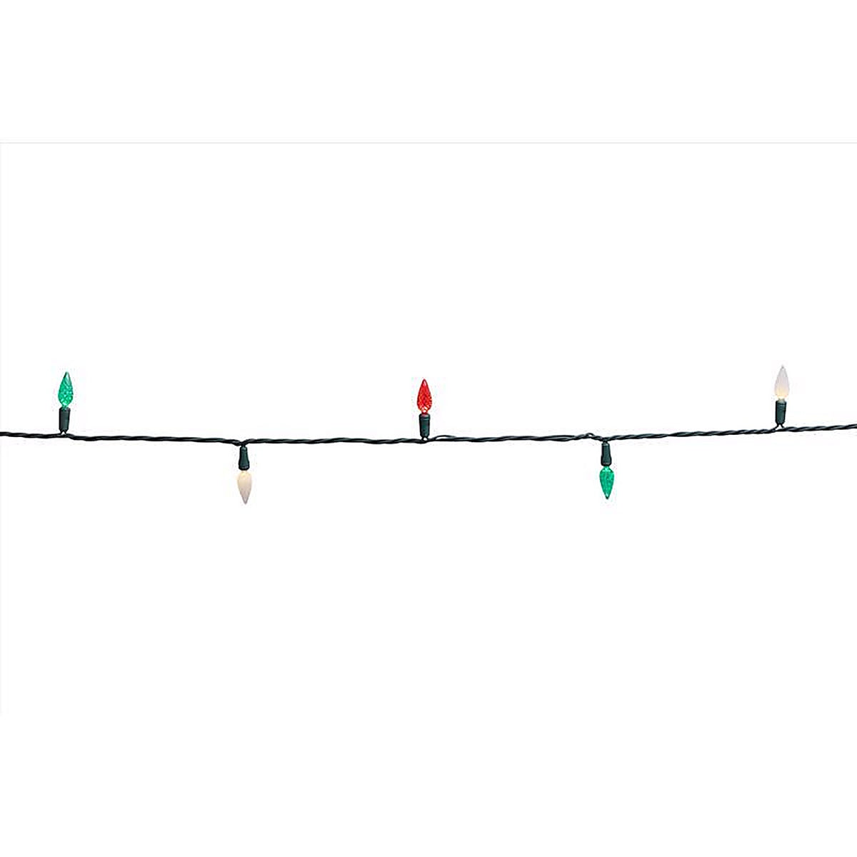 Celebrations - 11-04027A - Platinum LED C6 Red/Green/Pure White 50 CT String Christmas Lights