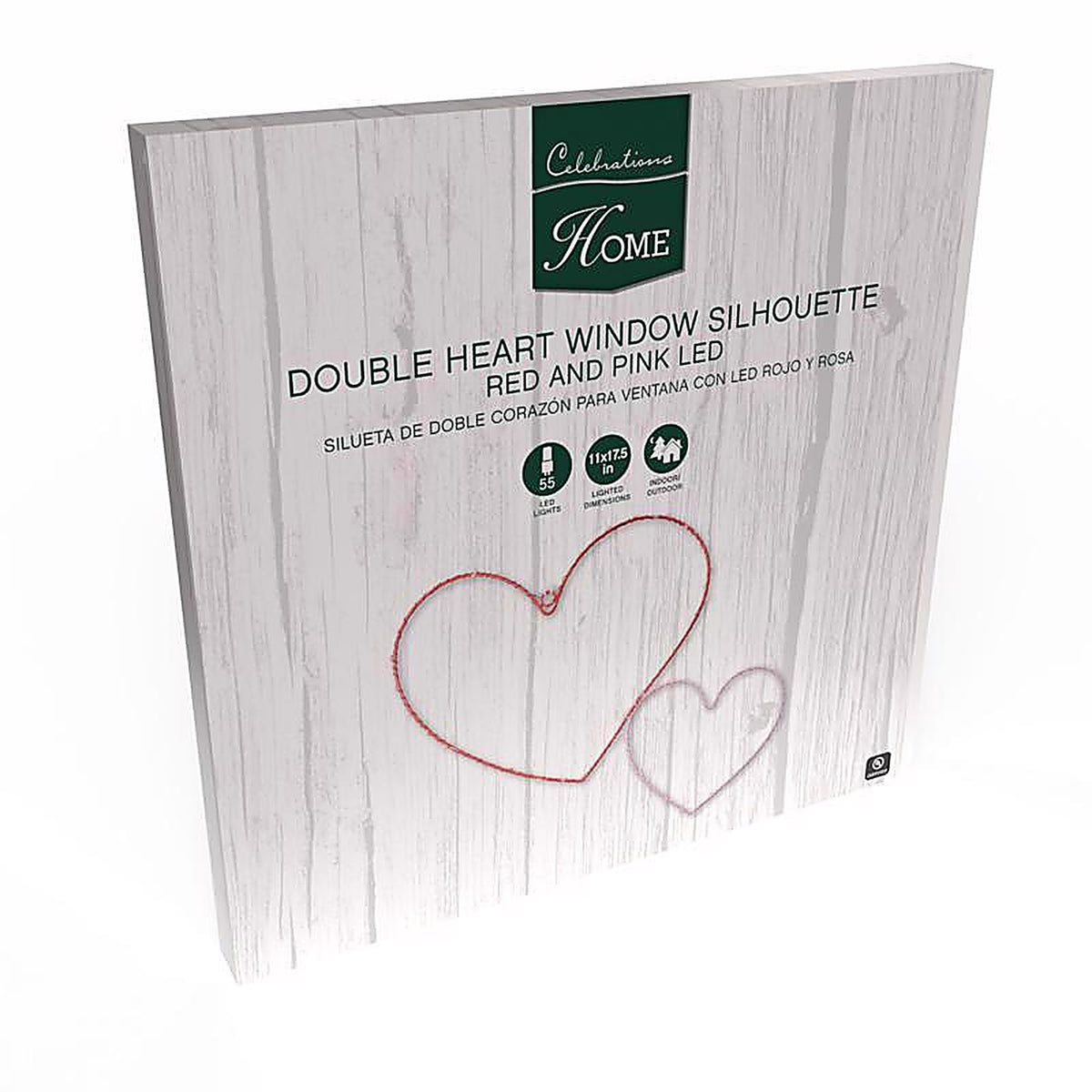 Celebrations - 14-03026A - Double Heart Silhouette Window Decor Metal 1 Pack