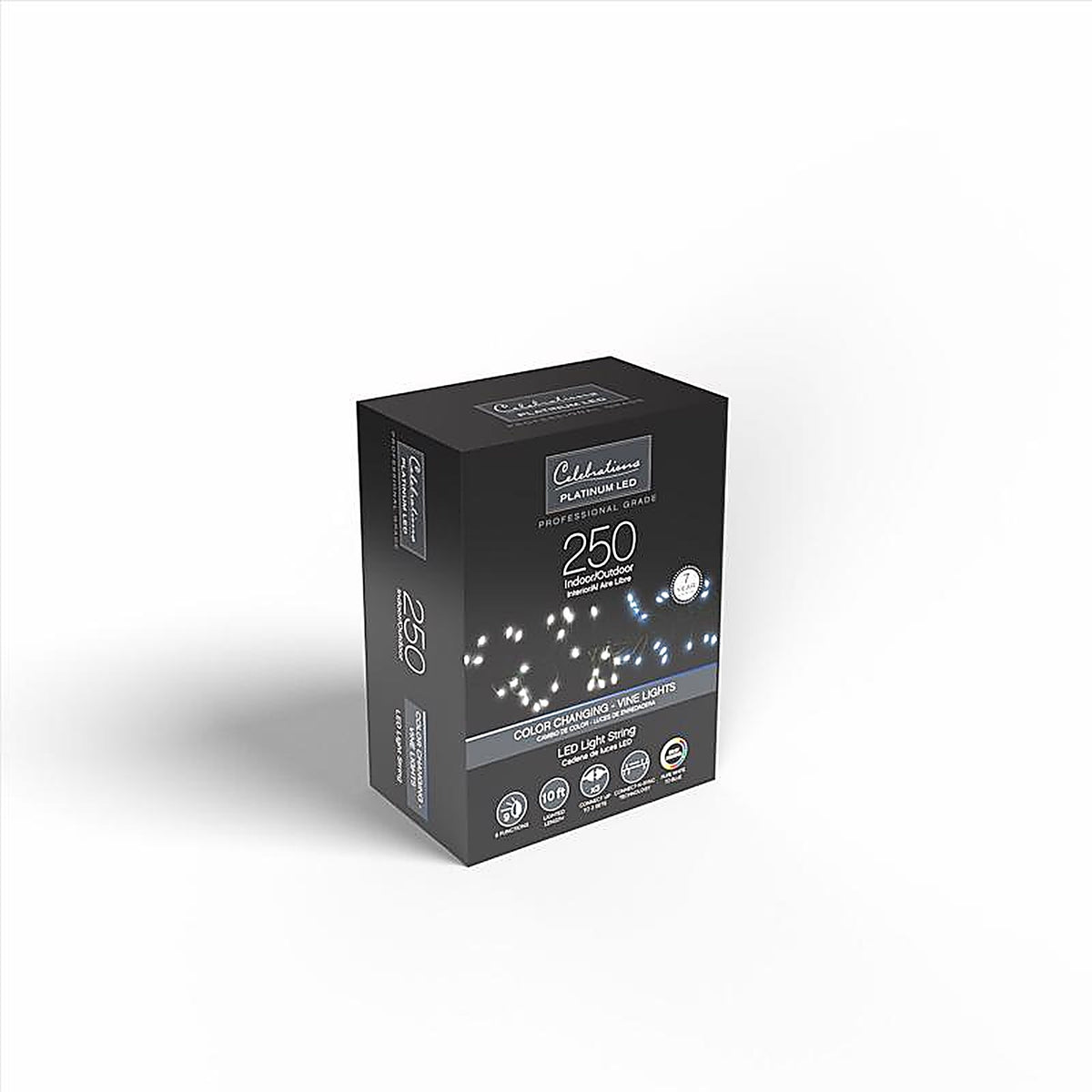 Celebrations - 15-02010A - LED Big Seed Cluster Blue/Pure White 250 CT Christmas Lights 10 Ft.