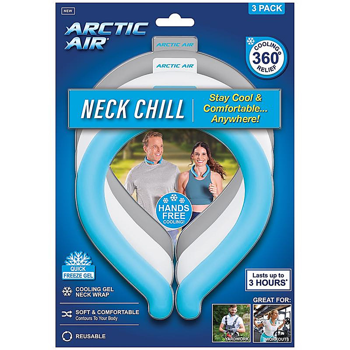 Arctic Air - AANC3-MC12/4 - Assorted Arctic Tie Cooling Neck Wrap 3 Pack