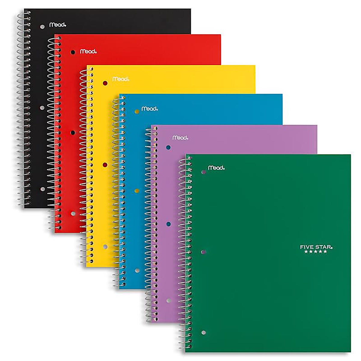 Five Star - 05200 - 9 In. W X 11 In. L Spiral Assorted Notebook