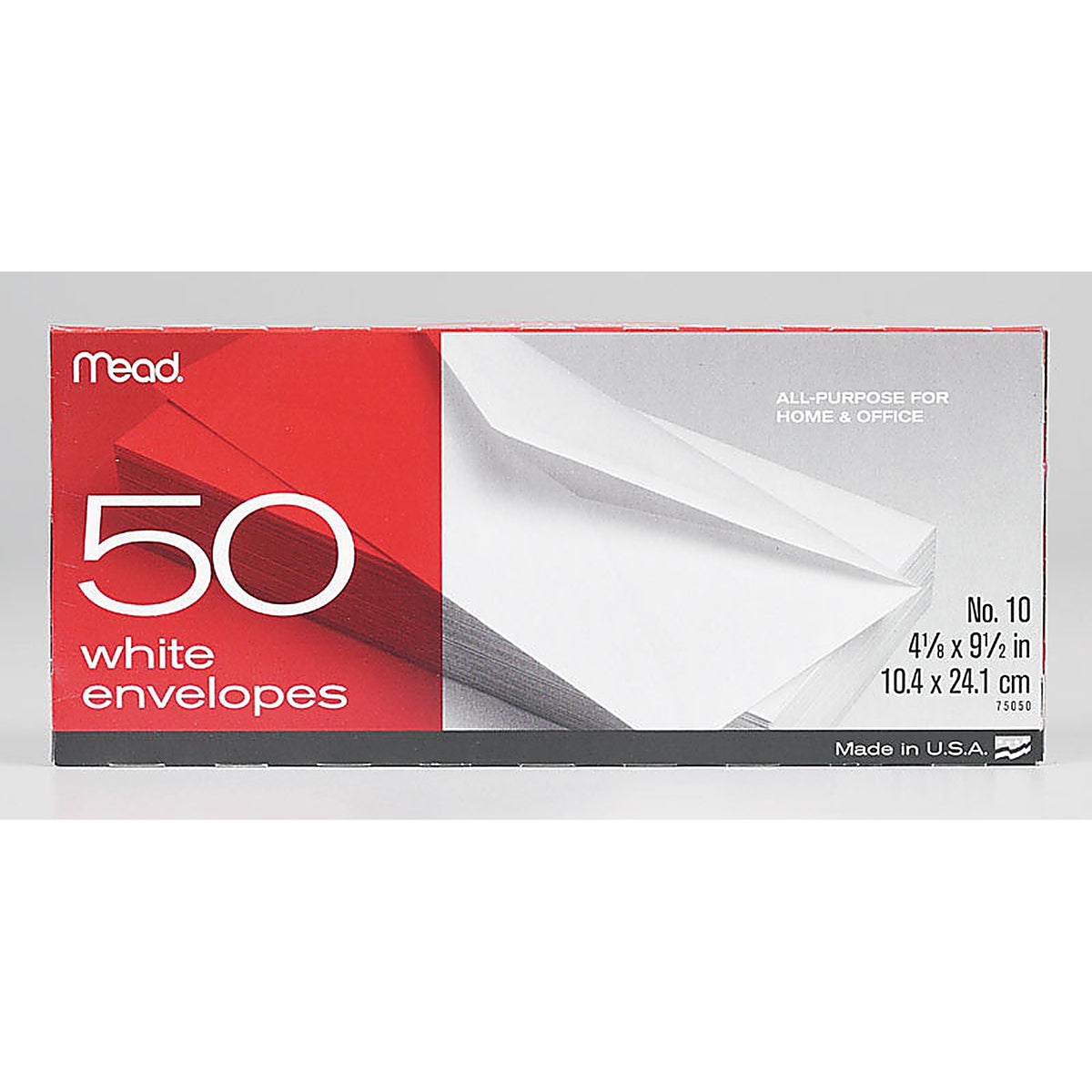 Mead 75050 9.5 in. W x 4.12 in. L No. 10 White Envelopes 50/Pack