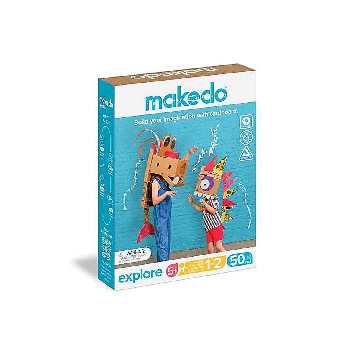 Makedo - A0050 - Explore Kit for 1 to 2 Makers Construction Playset 50 Piece