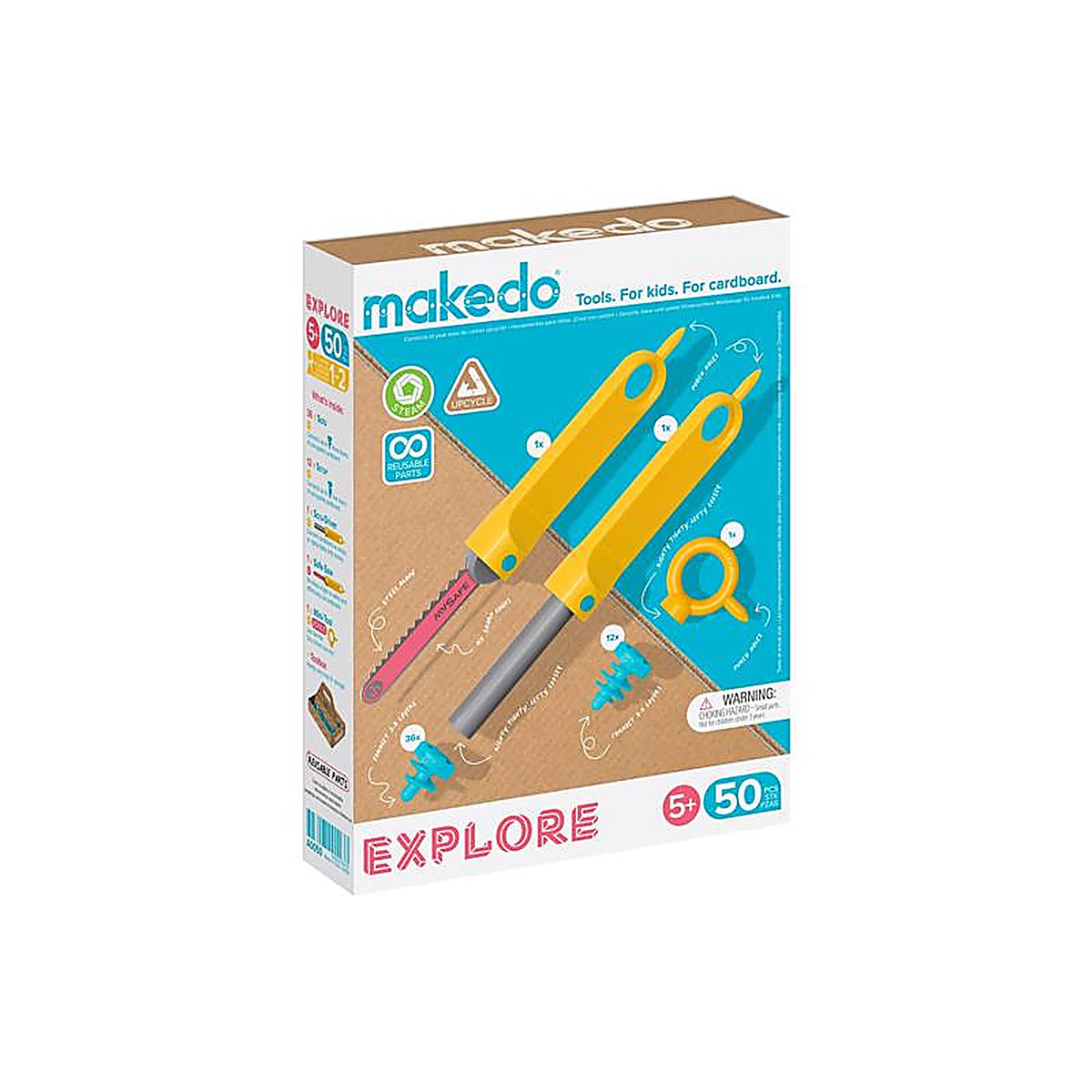 Makedo - A0050 - Explore Kit for 1 to 2 Makers Construction Playset 50 Piece