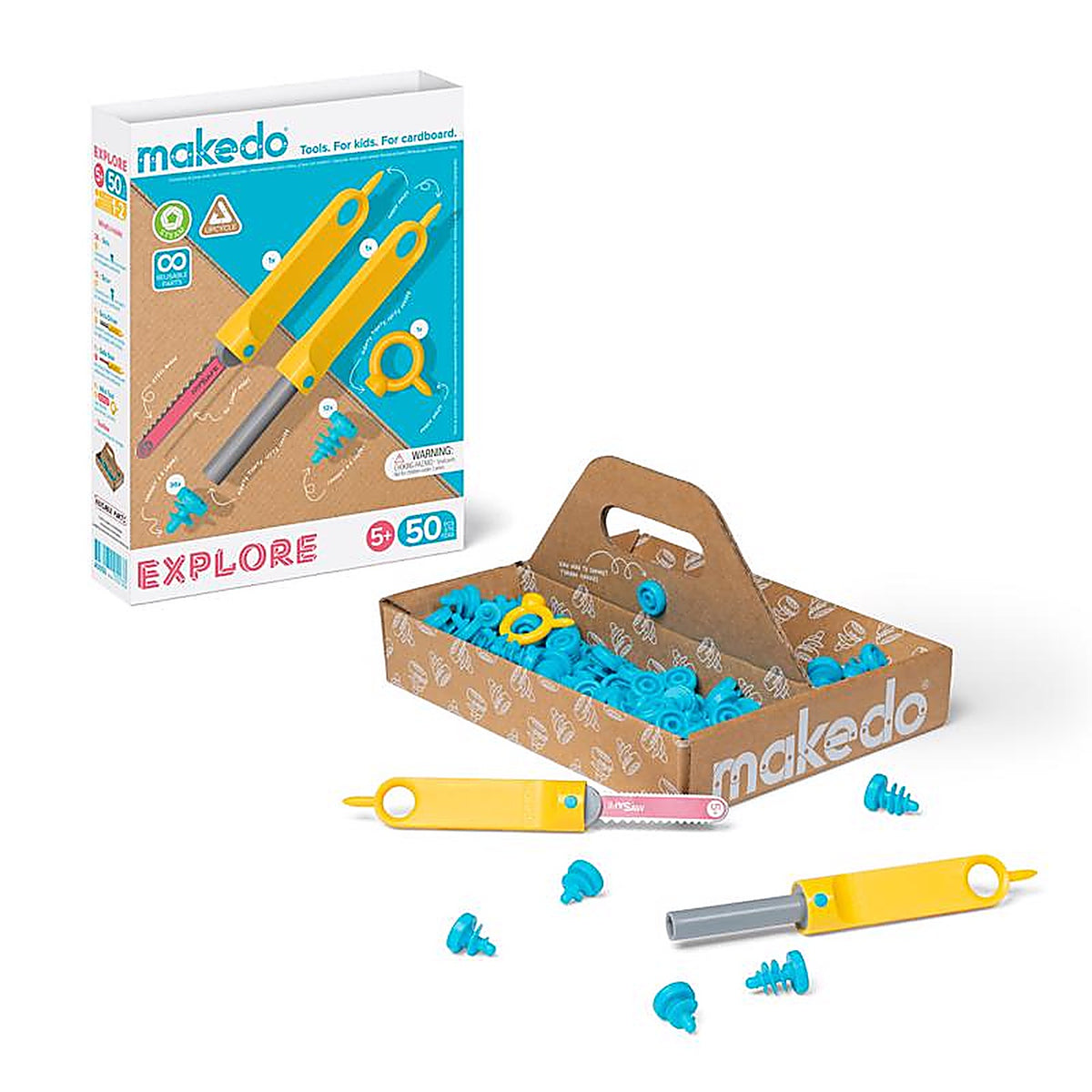Makedo - A0050 - Explore Kit for 1 to 2 Makers Construction Playset 50 Piece