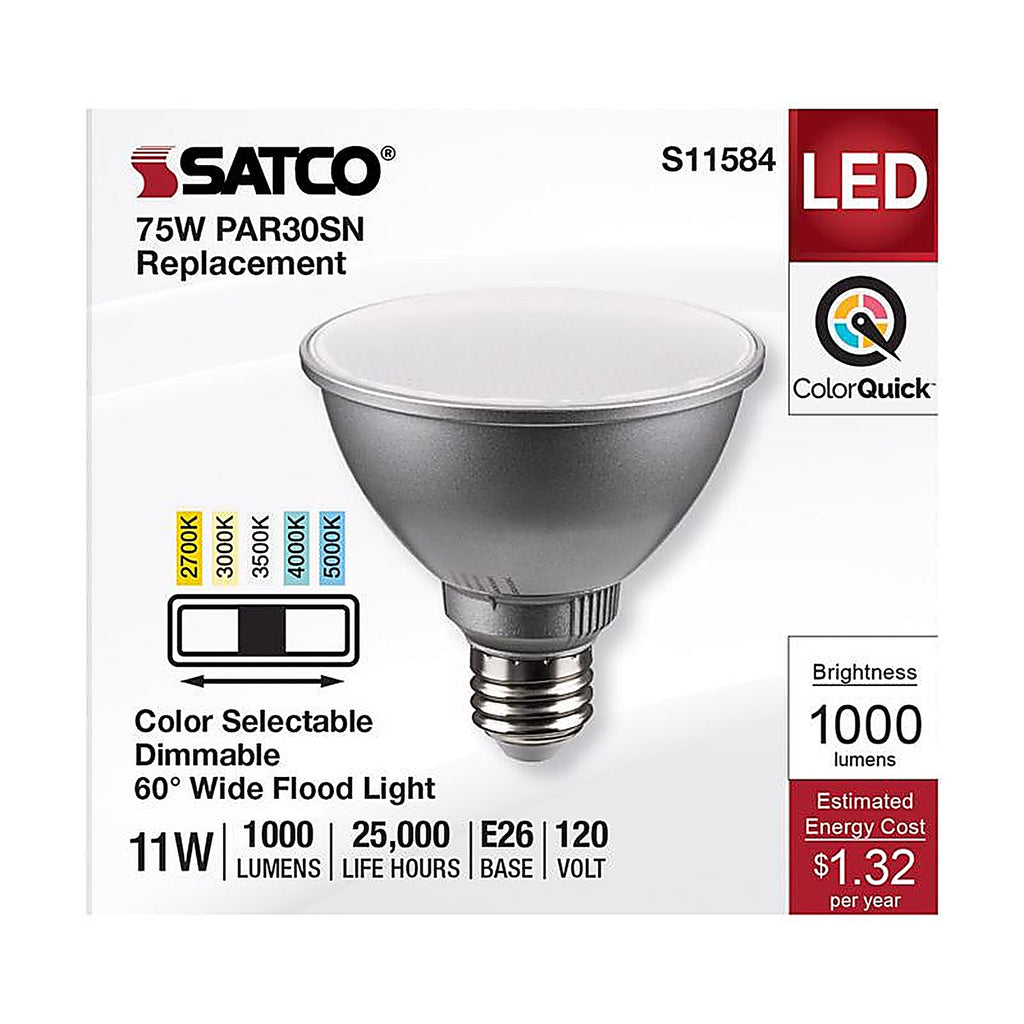 Satco - S11584 - Par30sn E26 (Medium) LED Bulb Tunable White/Color Changing 75 Watt Equivalence 1 Pack