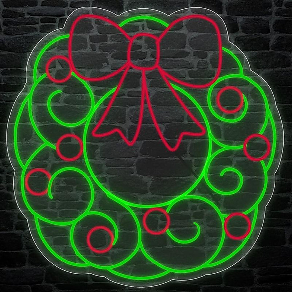 Luxe Light Decor - LCJSB-22 - LED Red and Green Christmas Wreath Hanging Decor