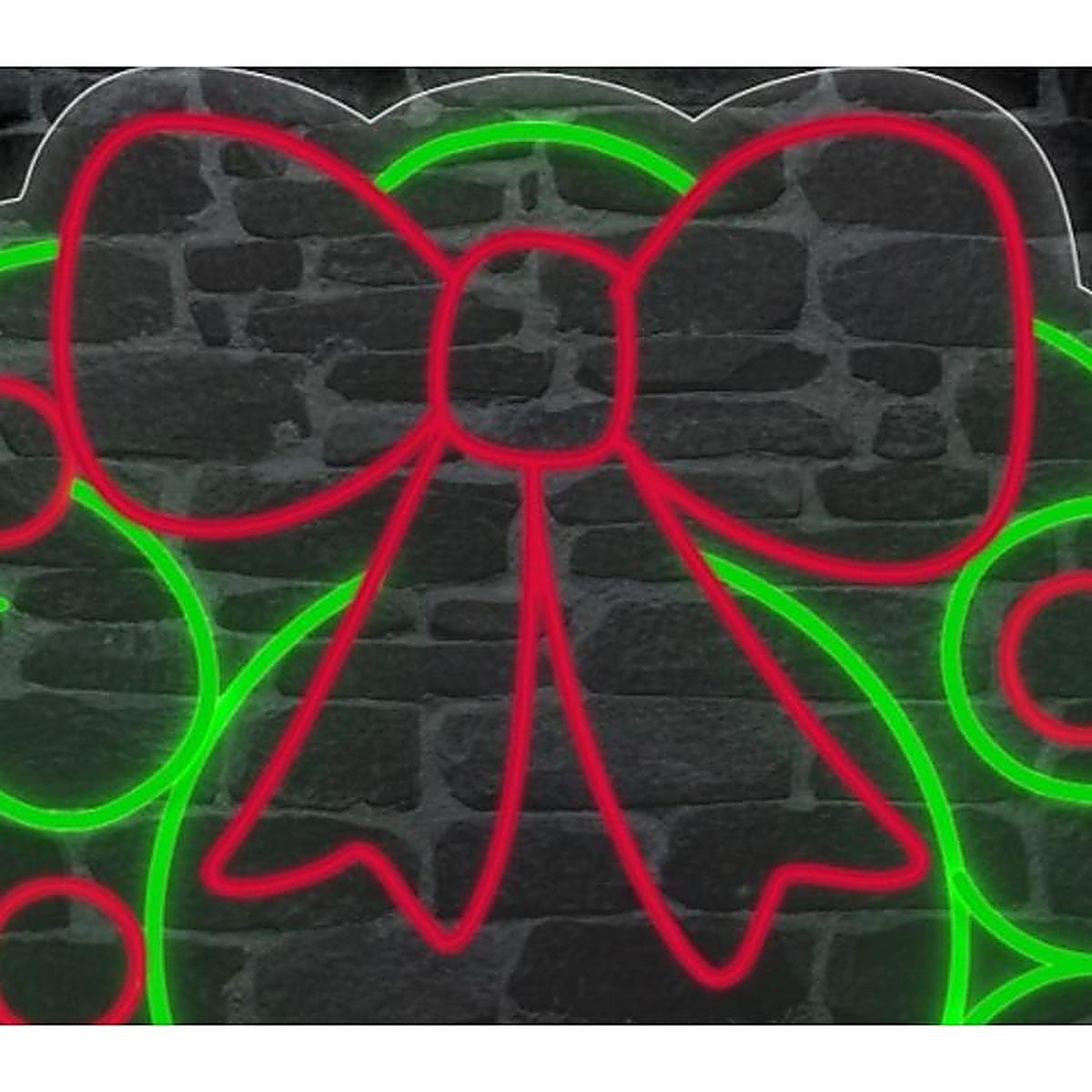 Luxe Light Decor - LCJSB-22 - LED Red and Green Christmas Wreath Hanging Decor