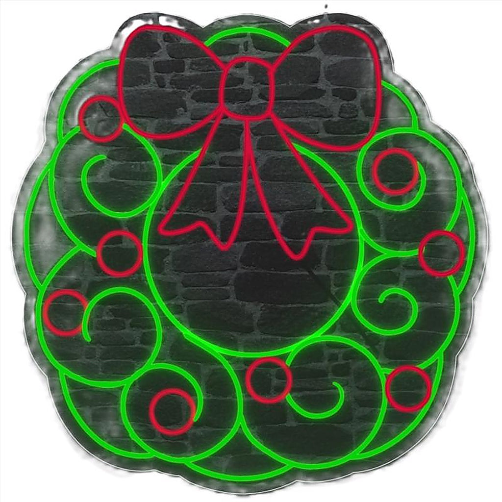 Luxe Light Decor - LCJSB-22 - LED Red and Green Christmas Wreath Hanging Decor