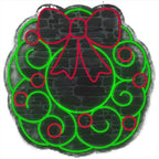 Luxe Light Decor - LCJSB-22 - LED Red and Green Christmas Wreath Hanging Decor