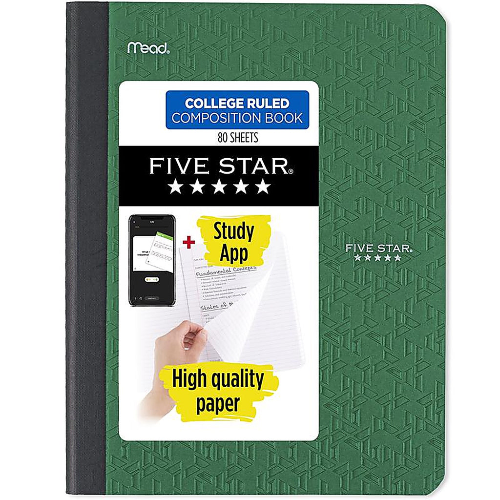Five Star - 850065 - 8 In. W X 0.33 In. L Assorted Composition Book