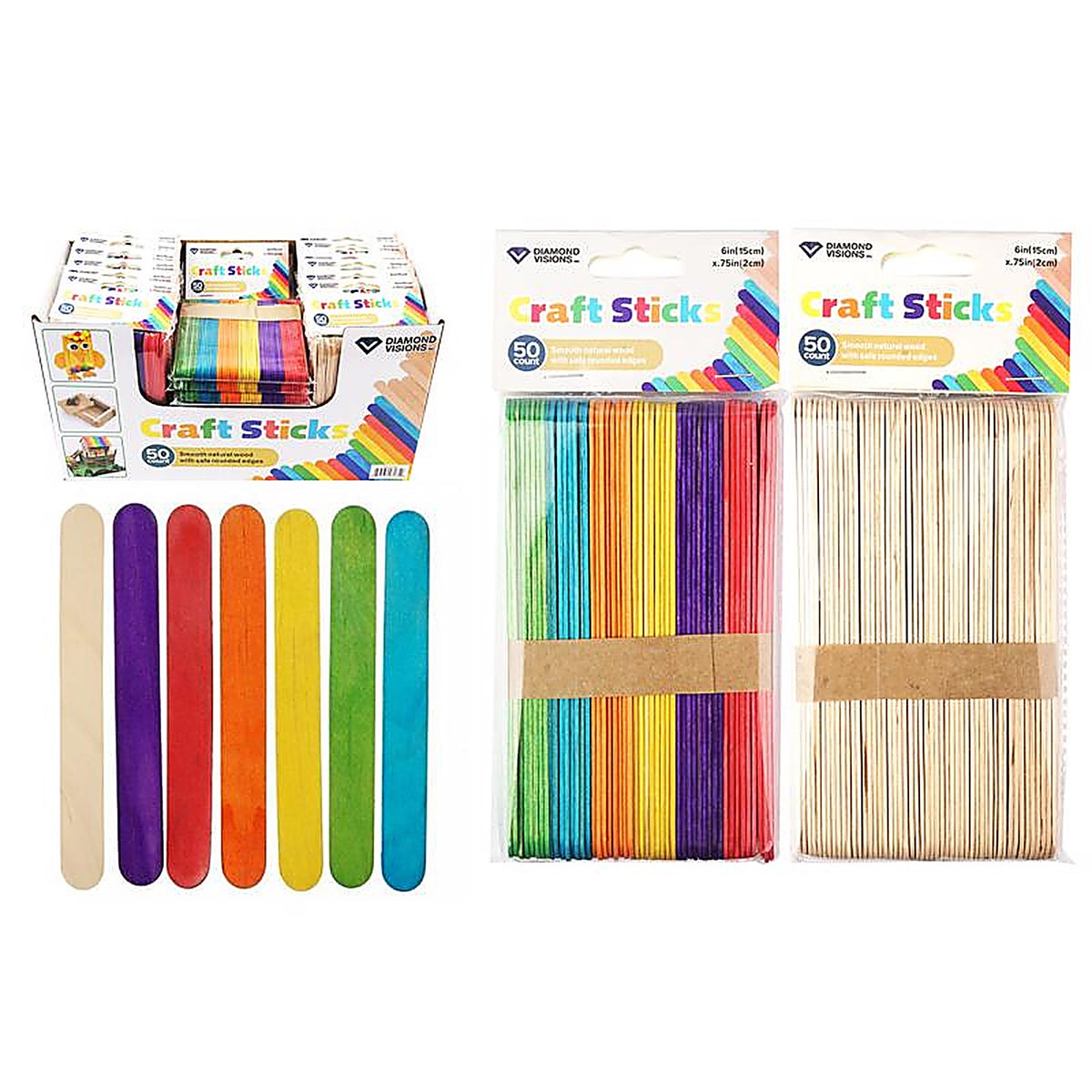 Diamond Visions - TM-3135 - Craft Sticks Assorted 50 Piece