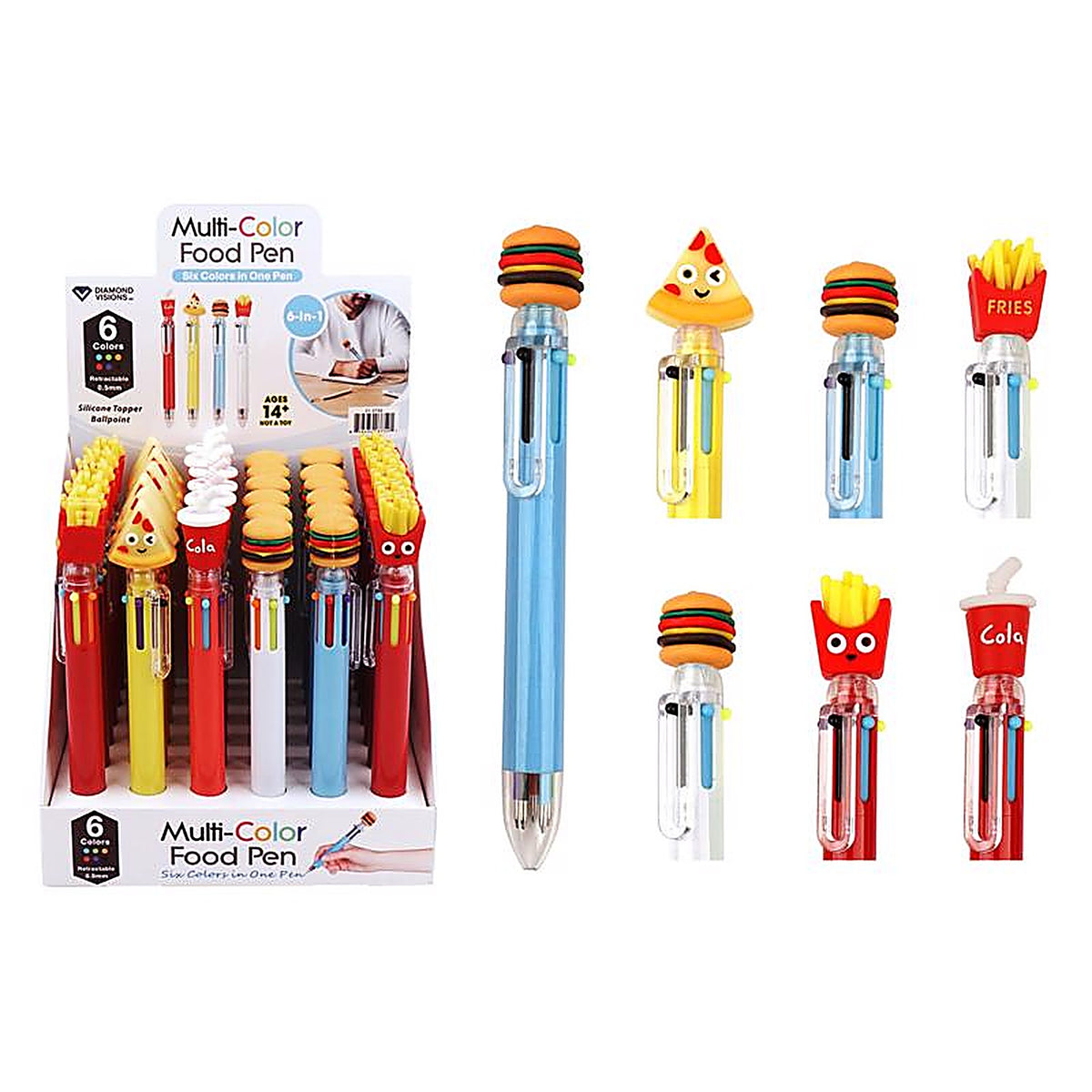 Diamond Visions - TM-3752 - Assorted Retractable 6-In-1 Food Pen 1 Pack