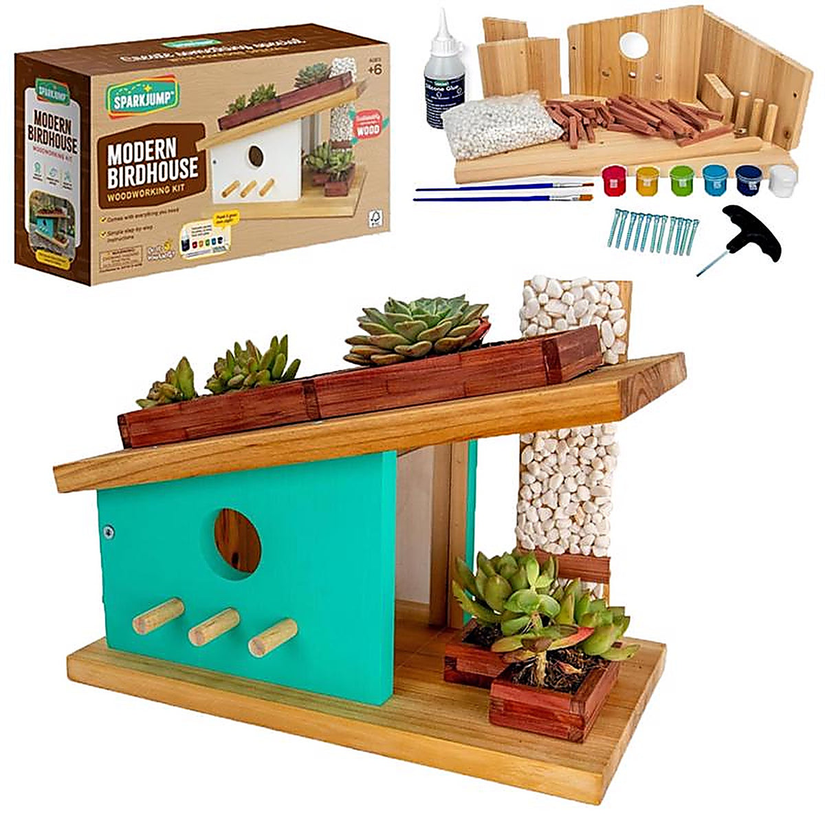 Sparkjump - MBHWK04 - Modern Birdhouse Woodworking Kit