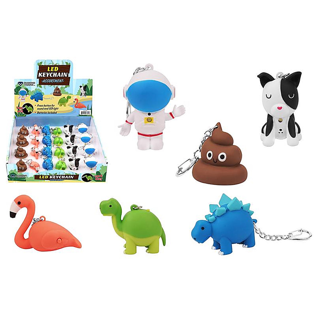 Diamond Visions - 08-3891 - Abs Plastic/Magnet/Stainless Steel Assorted Keychain w/LED Light