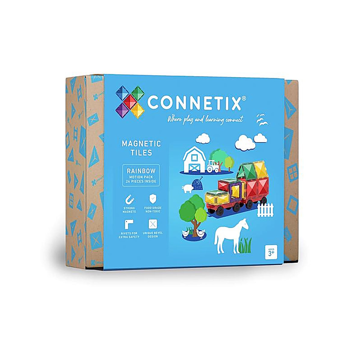 Connetix - CT-R-00024-MO - Magnetic Tiles Multicolor 24 Piece