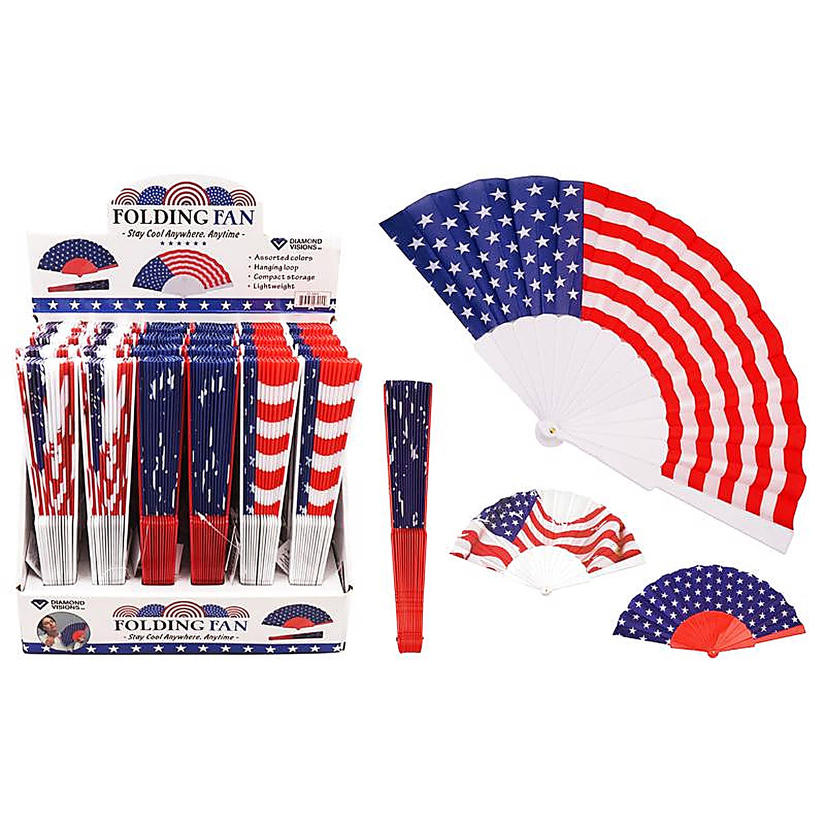 Diamond Visions - 01-3904 - Folding Hand Fan 1 Pack