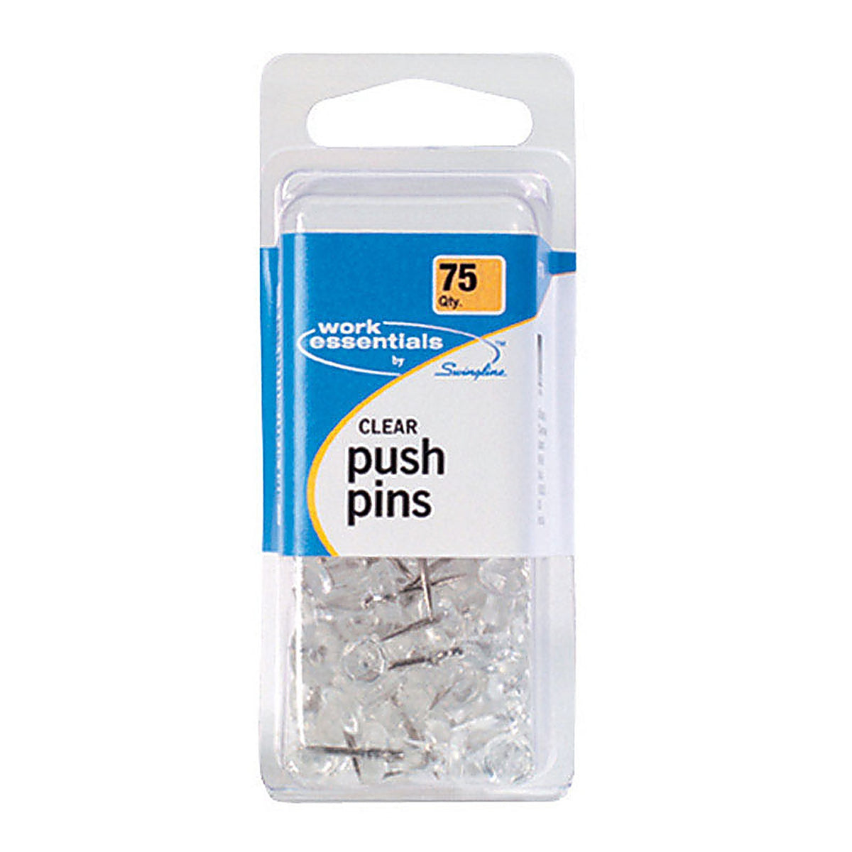 Swingline - S7071760 - Work Essentials Clear Push Pins 75 Pack