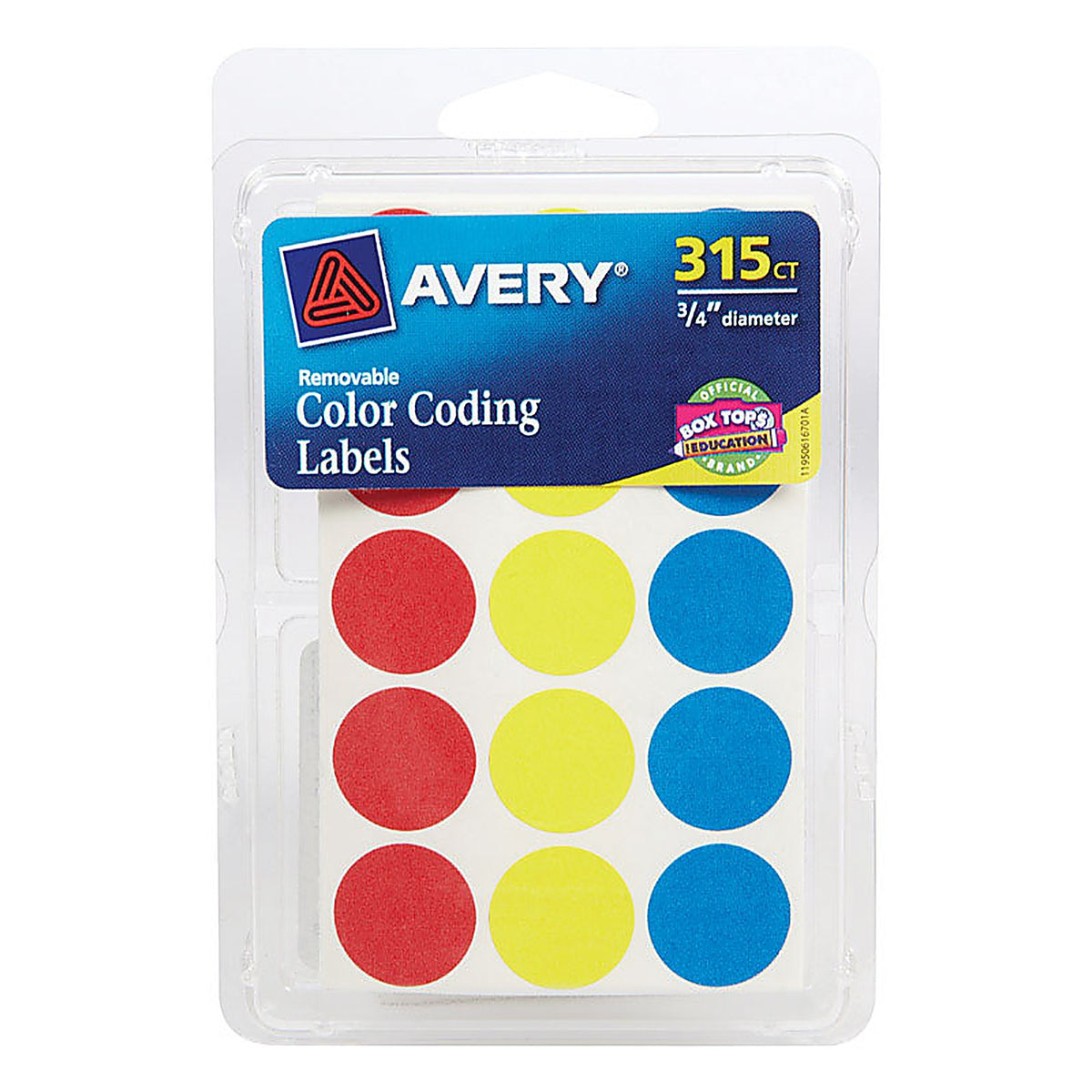 Avery - 06167 - 0.75 In. H X 3/4 In. W Round Assorted Color Coding Label 315 Pack