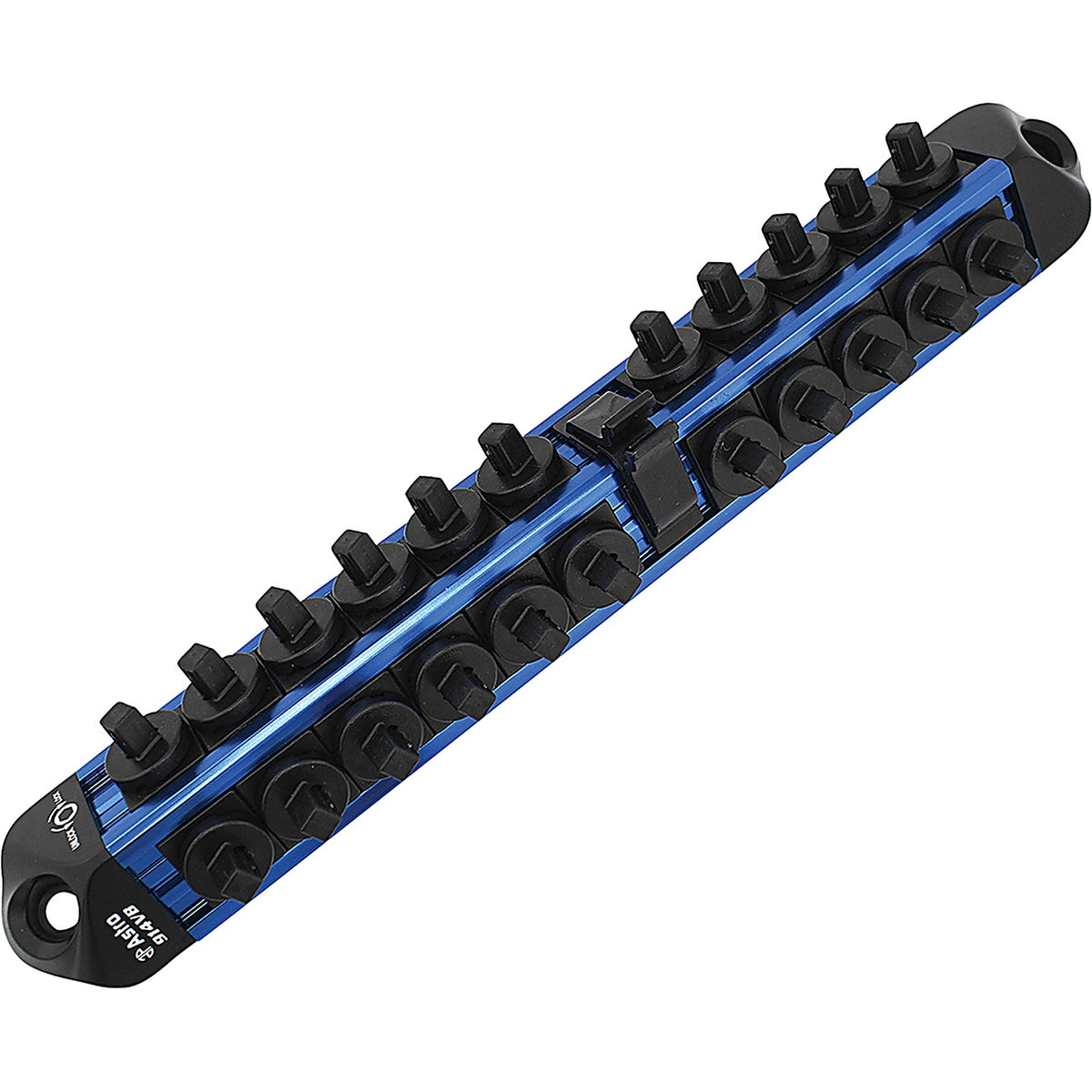 Astro Pneumatic - 914VB - 1/4 Inch Drive V12 Locking Magnetic Socket Organizer for 22 Sockets Ratchet - Blue