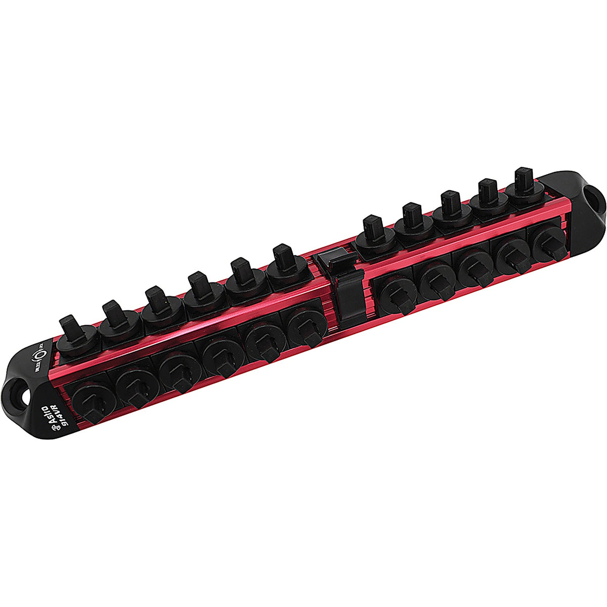 Astro Pneumatic - 914VR - 1/4 Inch Drive V12 Locking Magnetic Socket Organizer for 22 Sockets Ratchet - Red
