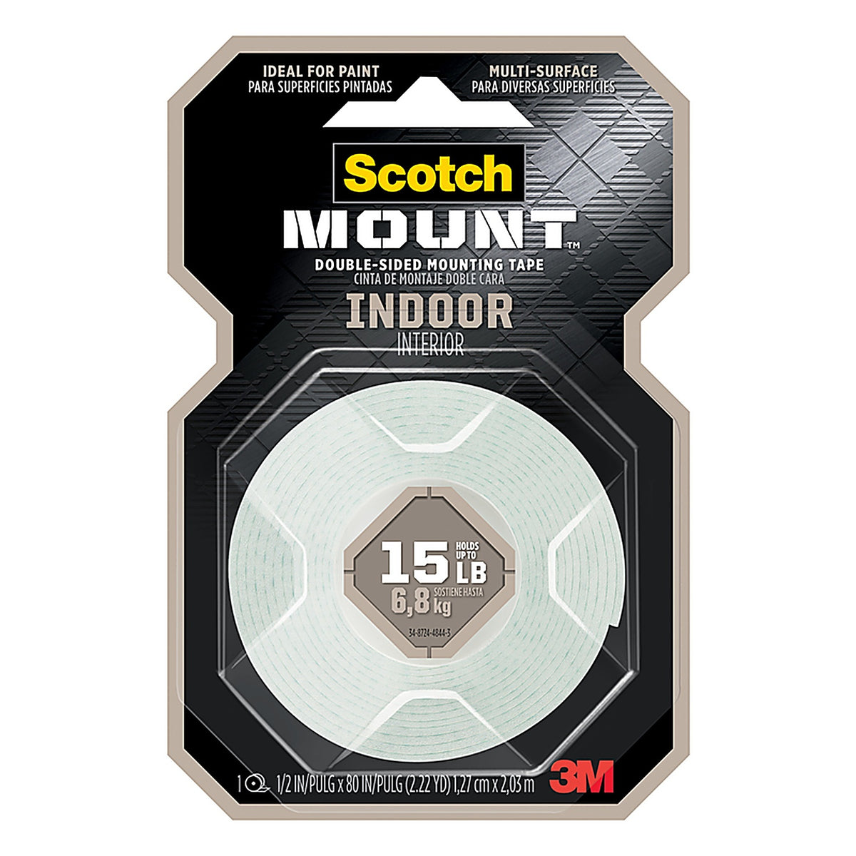 3M 110H Scotch-Mount Double Sided 1/2 in. W x 80 in. L Mounting Tape White