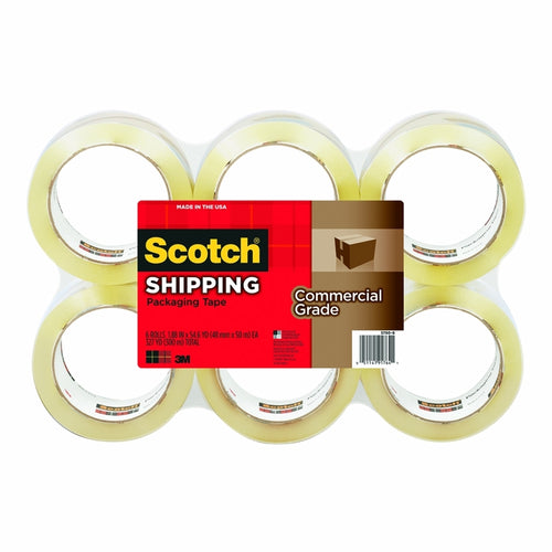 3M 91764 Scotch Commercial Grade Shipping Packaging Tape 3750-6, 1.88 in x 54.6 yd 70005073047