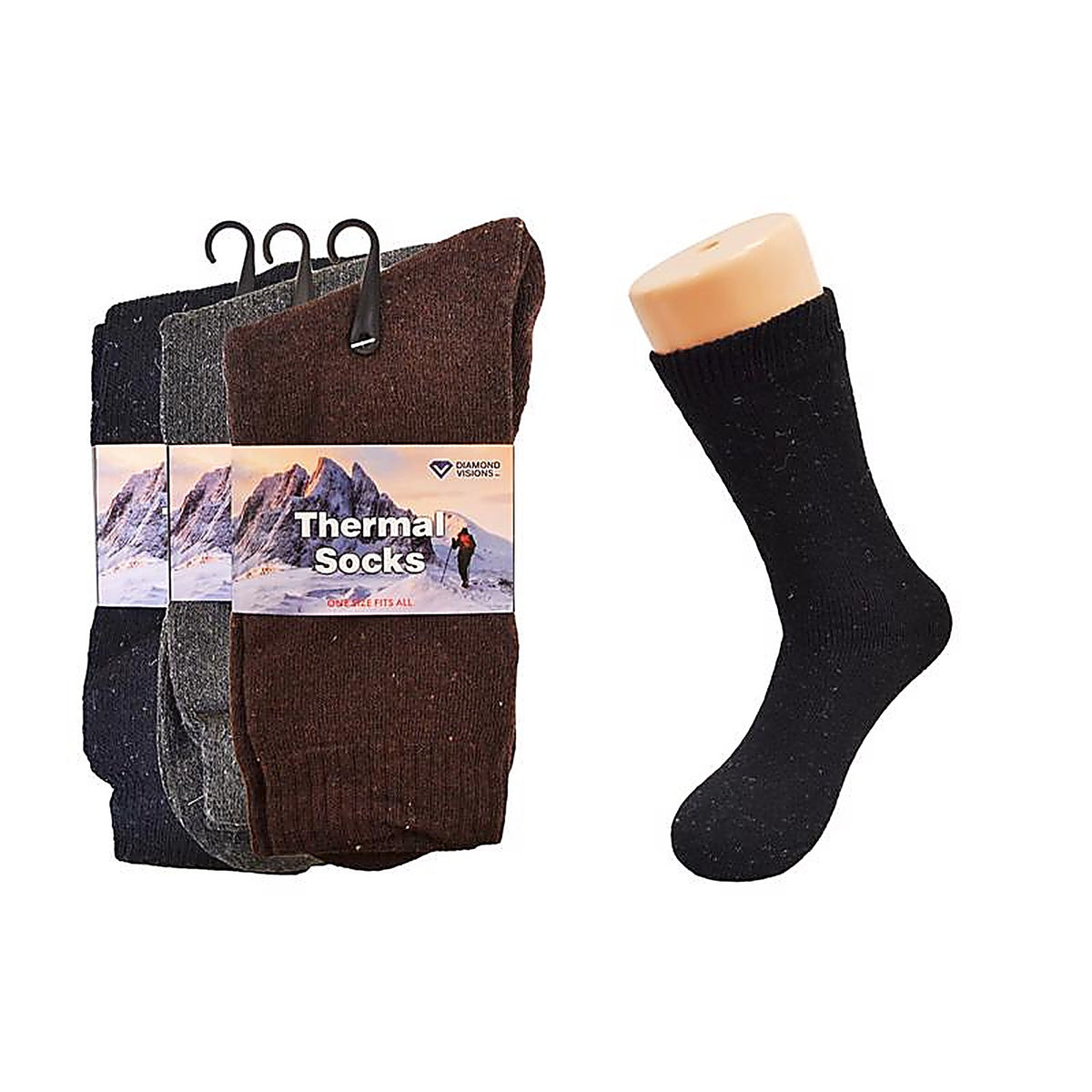 Diamond Visions 05-0178 Hudson Bay Traders Goods Thermal Sock Cotton 1/Pack