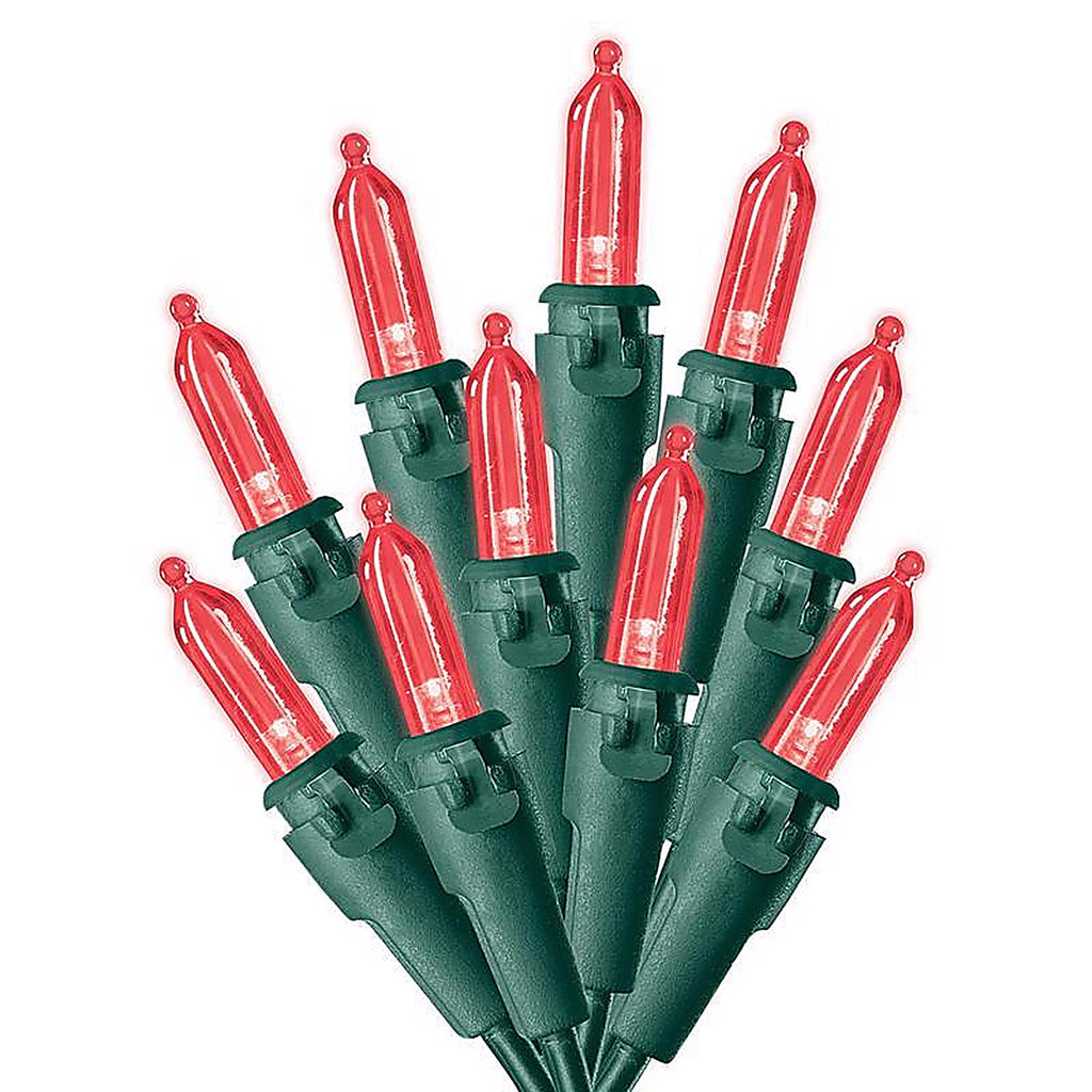 Celebrations 40843-71 LED Mini Red 100 count String Christmas Lights 24.75 ft.