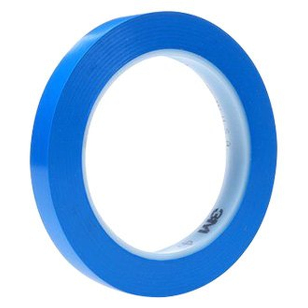3M 92385 471 Vinyl Tape Blue, 1/8 in x 36 yd 5.2 mil 70006709748