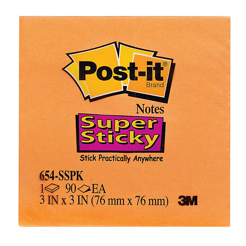 Post-It - 654-SSPK - 3 In. W X 3 In. L Assorted Sticky Notes 1 Pad