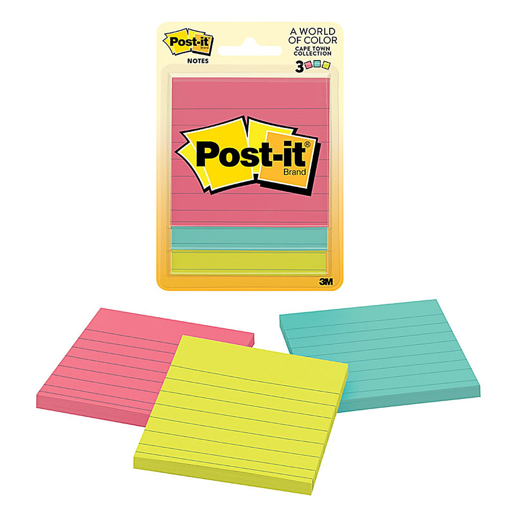 Post-It - 6301 - 3 In. W X 3 In. L Assorted Sticky Notes 3 Pad