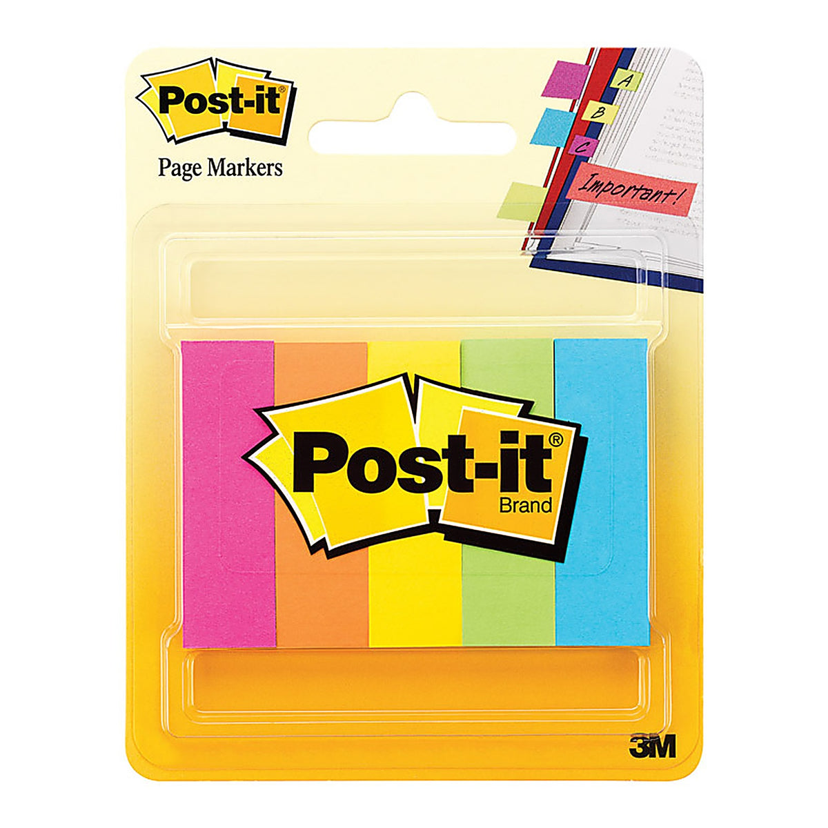Post-It - 670-5AF - 0.5 In. W X 2 In. L Assorted Page Markers 5 Pad