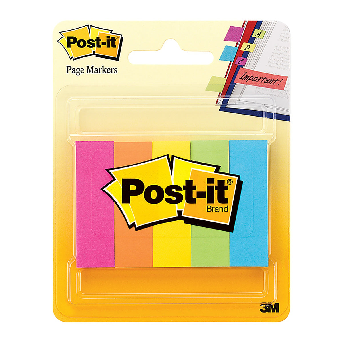 Post-It - 670-5AF - 0.5 In. W X 2 In. L Assorted Page Markers 5 Pad