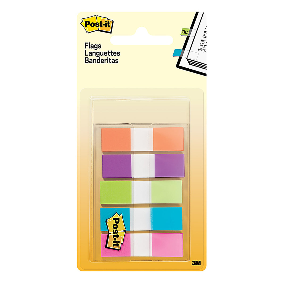 Post-It - 683-5CB - 0.5 In. W X 1.7 In. L Assorted Flag Page Markers 5 Pad