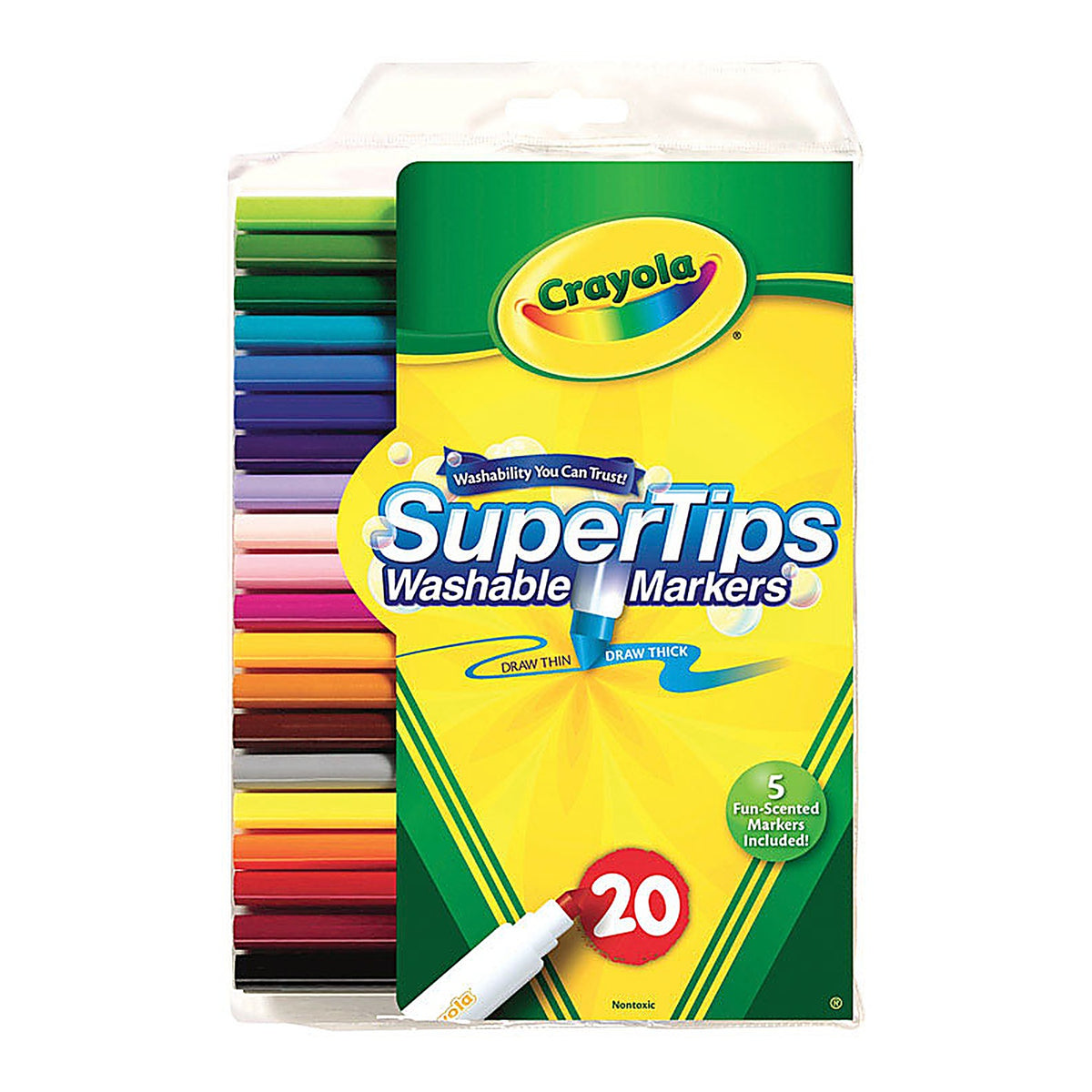 Crayola 58-8106 SuperTips Assorted Fine Tip Markers 20/Pack