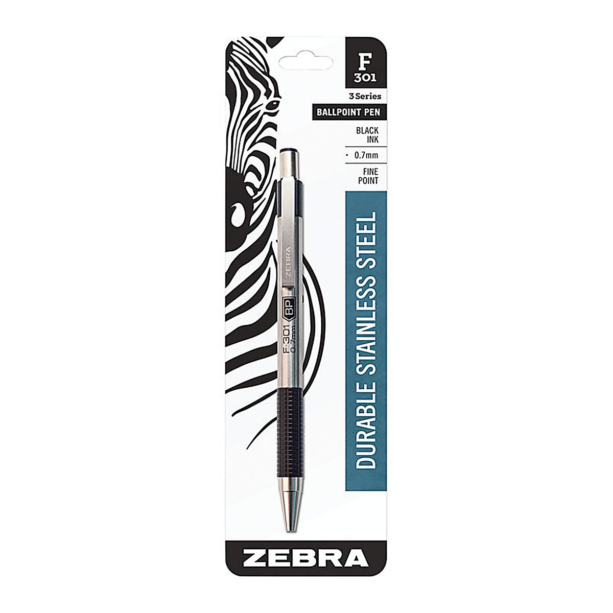 Zebra - 27111 - F-301 Black Retractable Ball Point Pen 1 Pack
