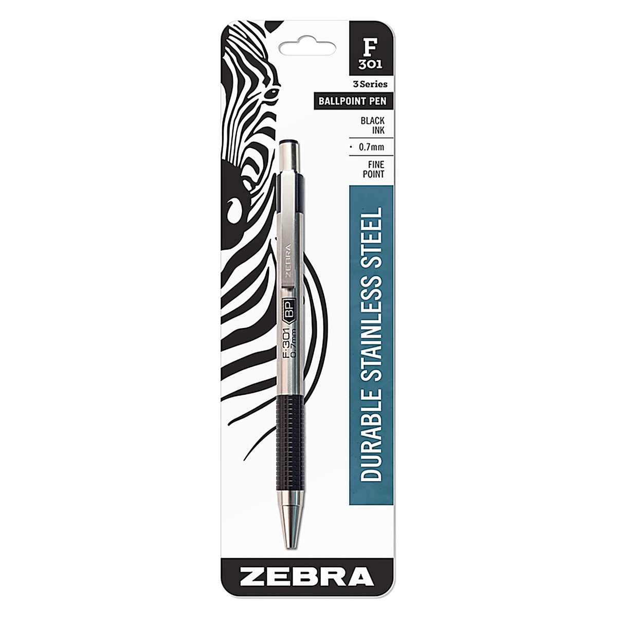 Zebra - 27111 - F-301 Black Retractable Ball Point Pen 1 Pack