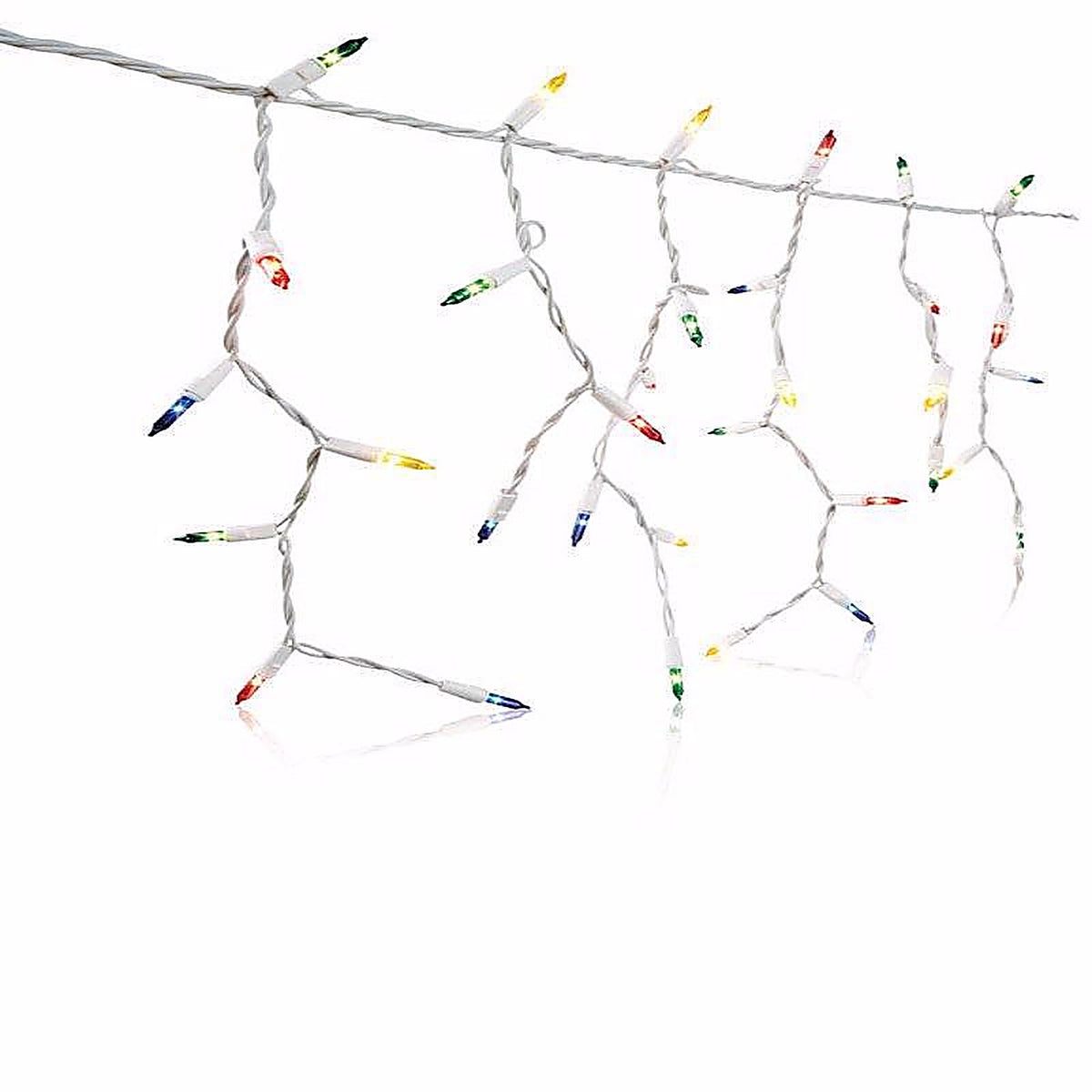 Celebrations 14089-71 Incandescent Mini Multi-color 300 count Icicle Christmas Lights 17 ft.