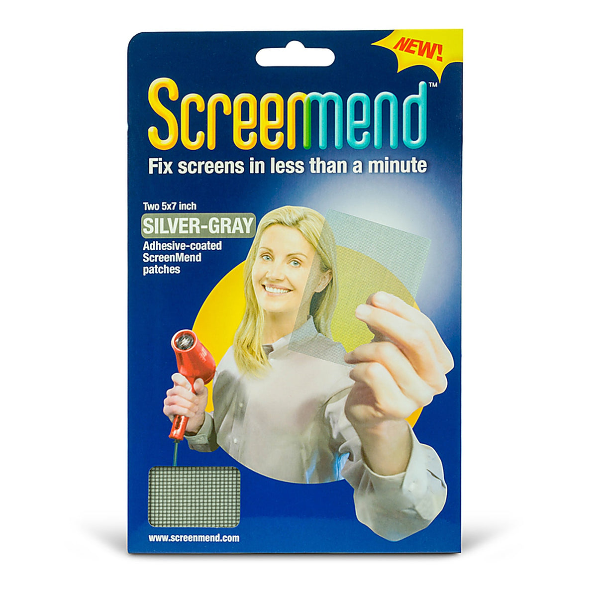 ScreenMend - 857101004549 - Silver Aluminum Screen Repair Patch 5 In. W X 7 In. L 2 Pack