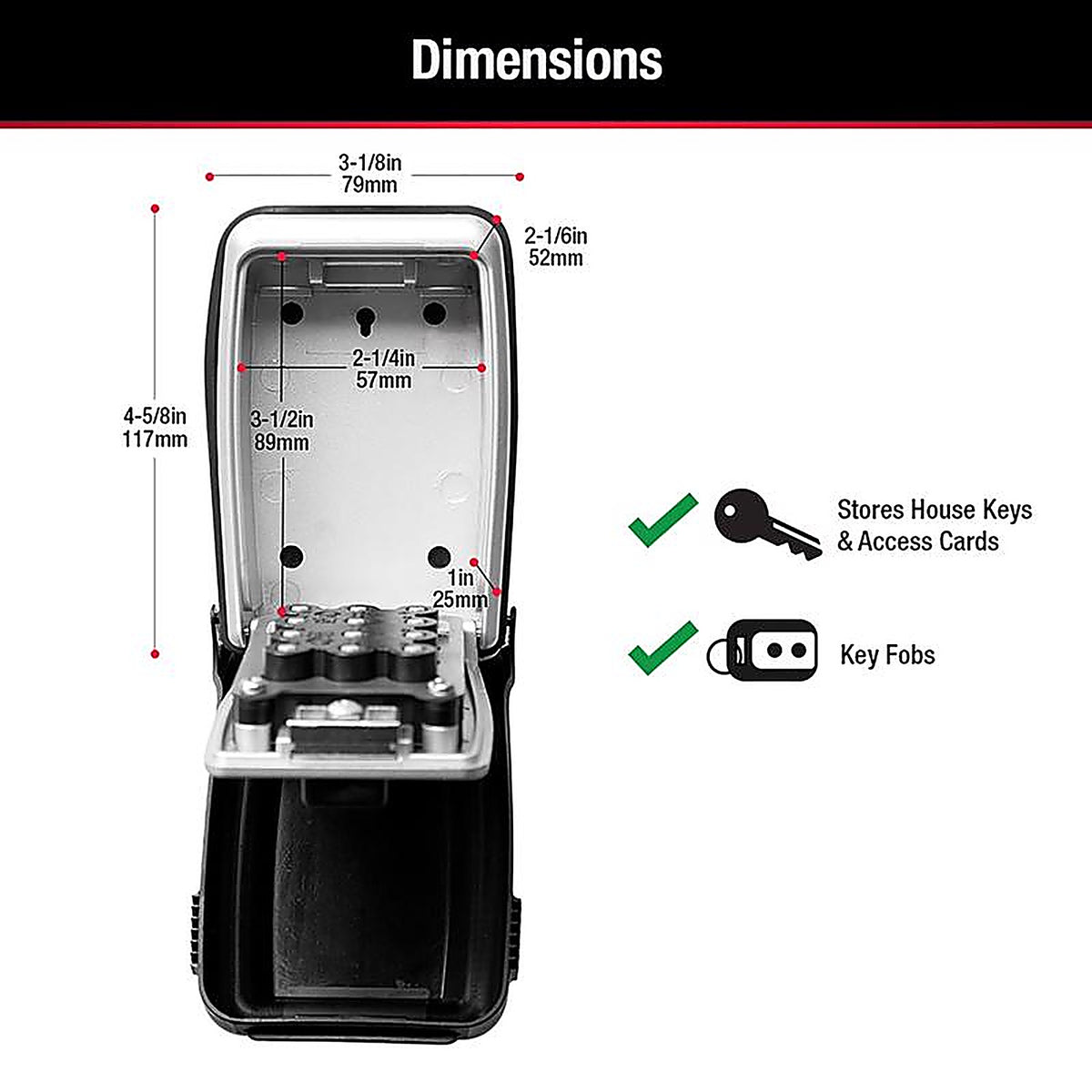 Master Lock - 5423D - 4-5/8 In. H X 3.13 In. W X 2-1/16 In. L Metal 4-Digit Combination Lock Box