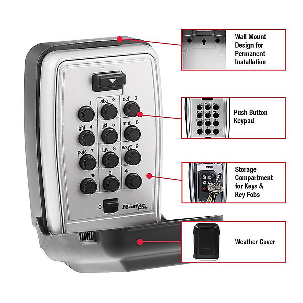 Master Lock - 5423D - 4-5/8 In. H X 3.13 In. W X 2-1/16 In. L Metal 4-Digit Combination Lock Box
