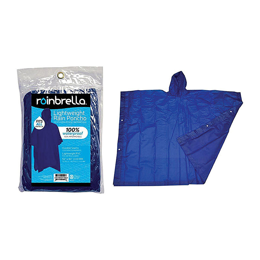 RainBrella - 48150 - Blue PVC Rain Poncho One Size Fits All