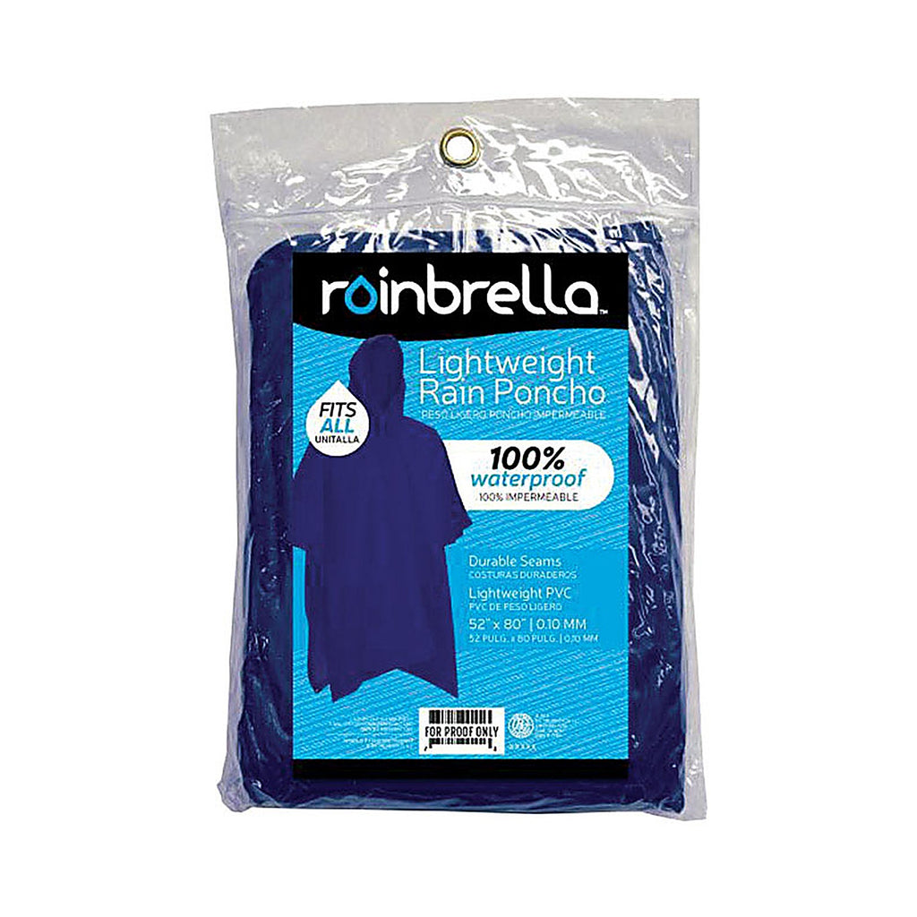 RainBrella - 48150 - Blue PVC Rain Poncho One Size Fits All